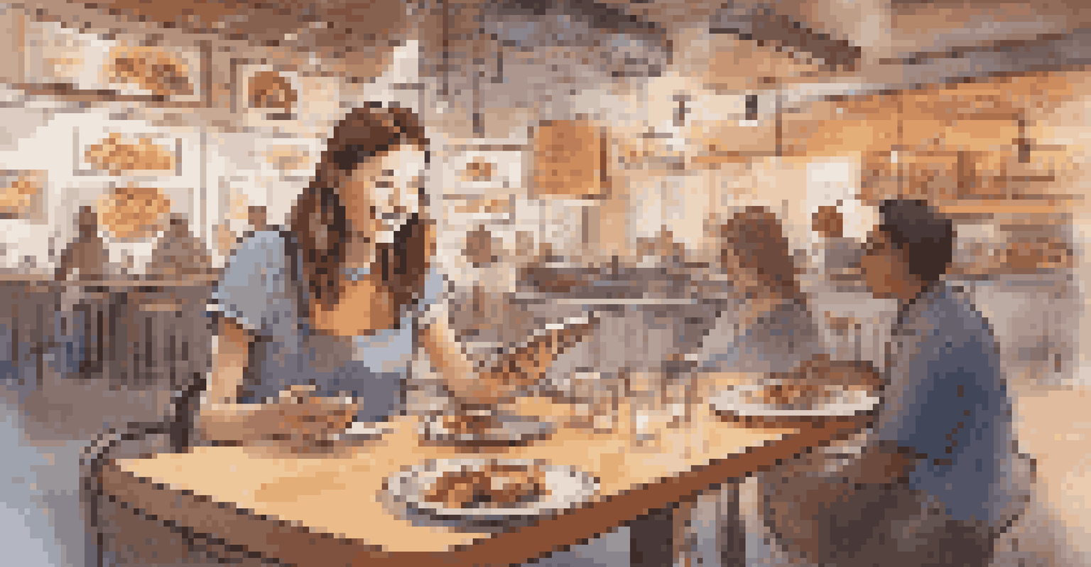 A student using augmented reality to explore a virtual restaurant, interacting with digital food items and a floating menu while practicing language skills.