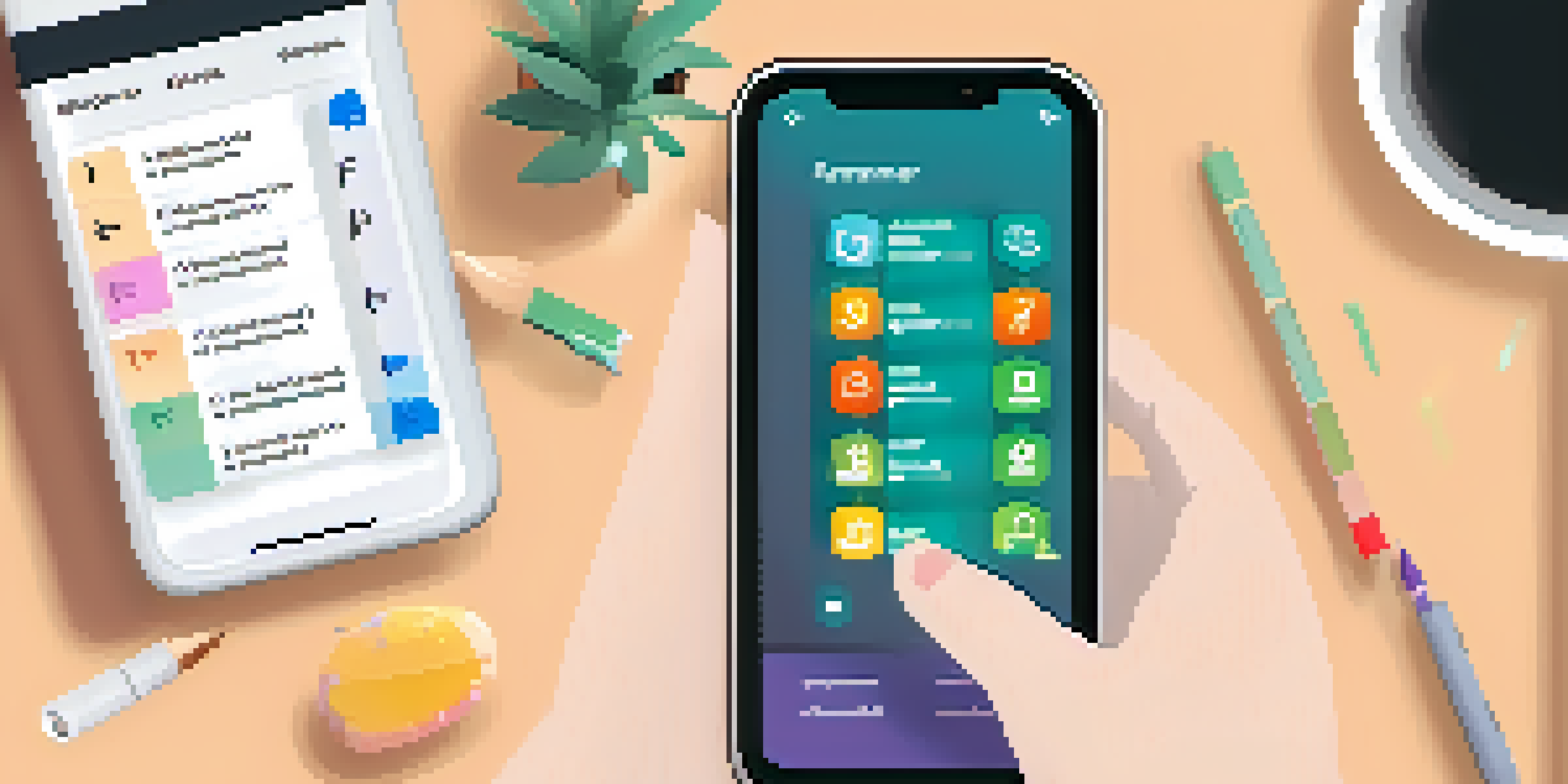 A close-up of a smartphone displaying a task management app, highlighting colorful checklists and reminders.