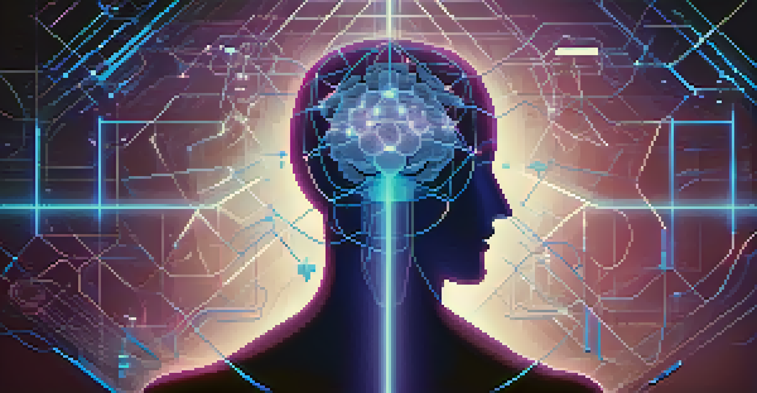 An abstract image of a glowing human brain connected to geometric shapes and data streams, representing critical thinking.