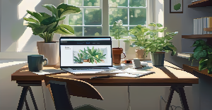 A well-organized desk with a laptop displaying a course on micro-credentials, alongside notebooks and a coffee cup, illuminated by soft natural light.