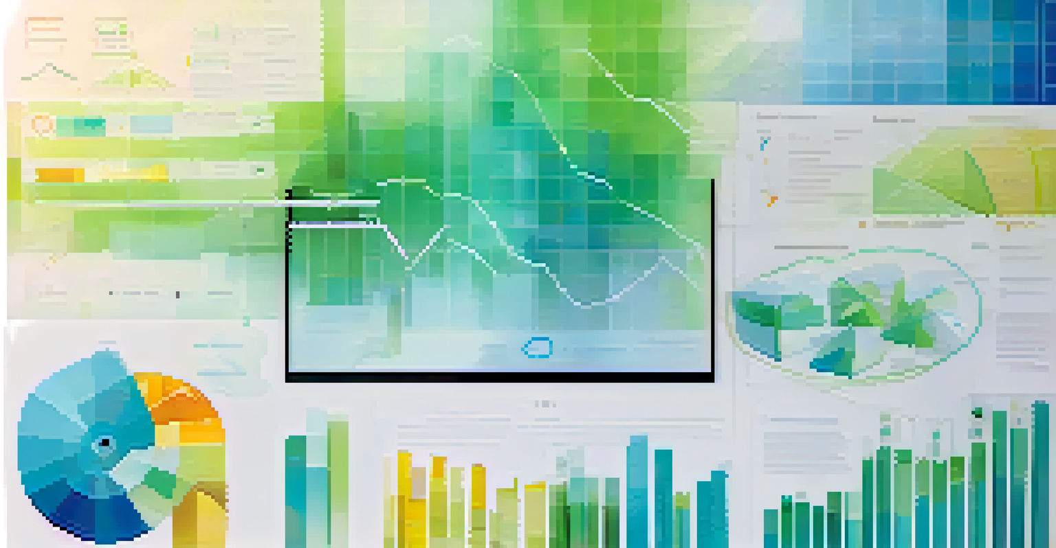 An abstract representation of educational data analytics, showcasing colorful graphs and digital elements against a gradient background.