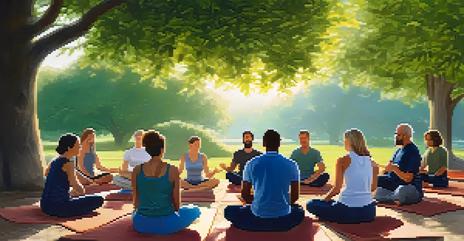 Teachers engaging in a mindfulness workshop outdoors, surrounded by nature and practicing meditation.