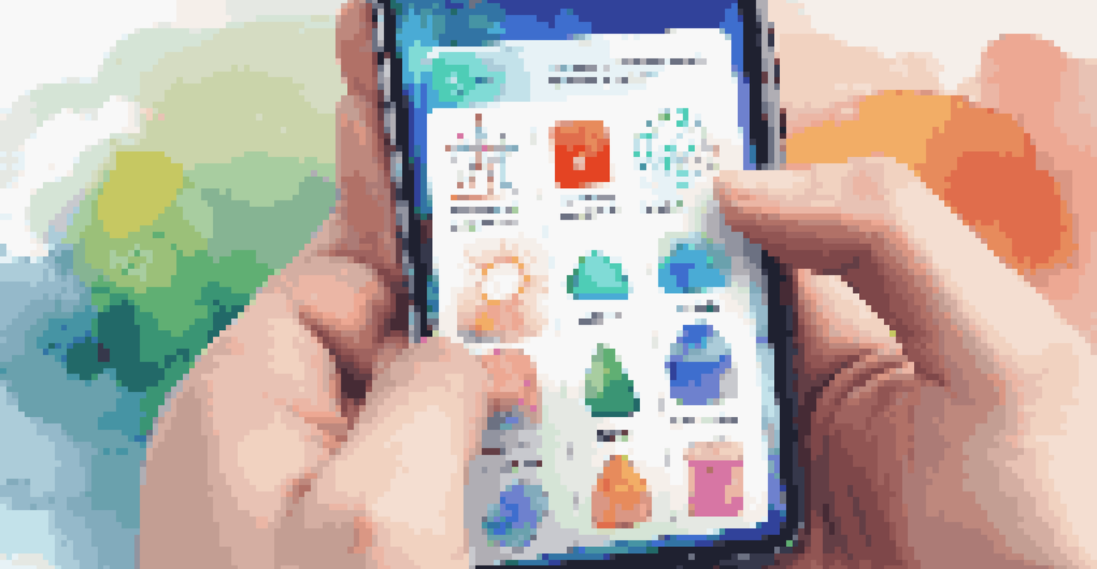A close-up of a smartphone showing an educational app with vibrant graphics.