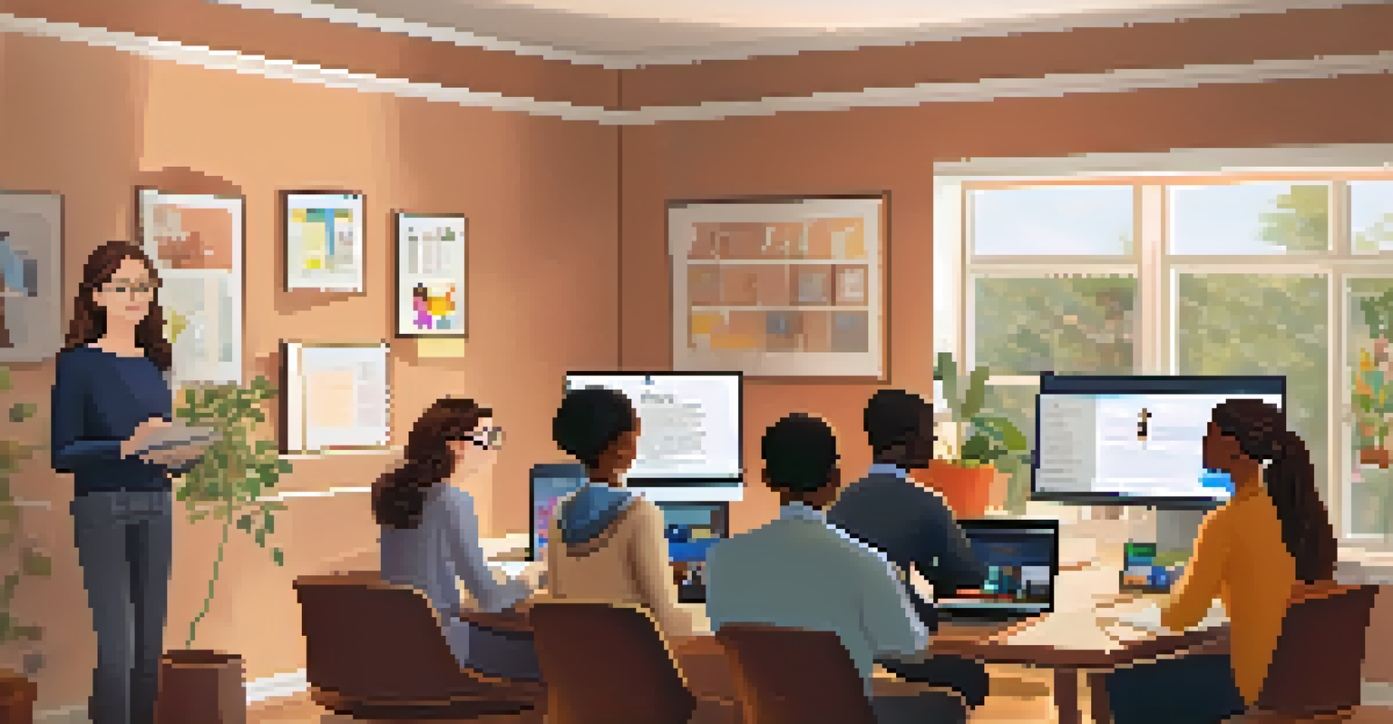 Educators networking online from their home offices during a virtual meeting.