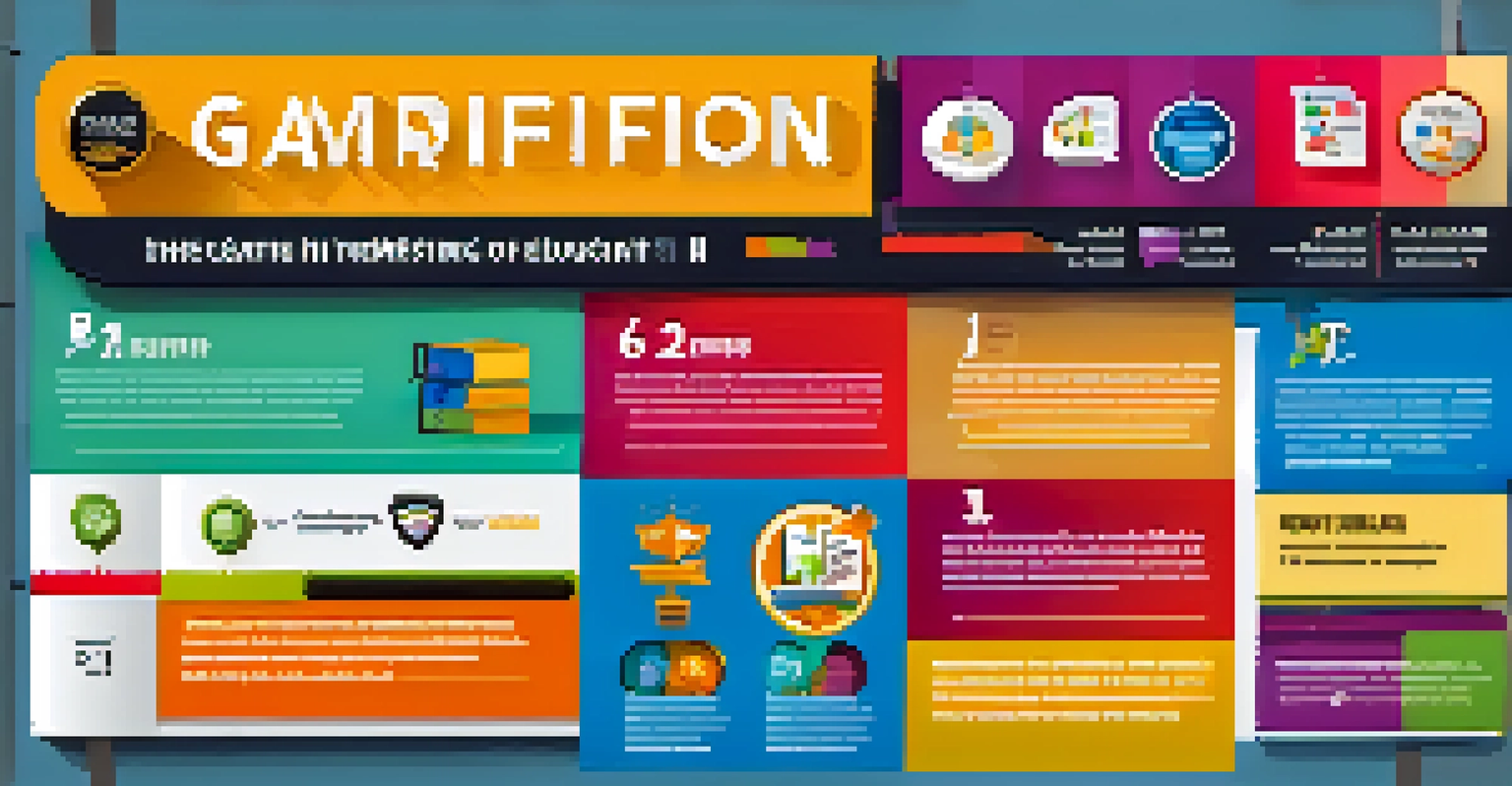 An infographic showcasing the benefits of gamification in education, with engaging icons and illustrations.