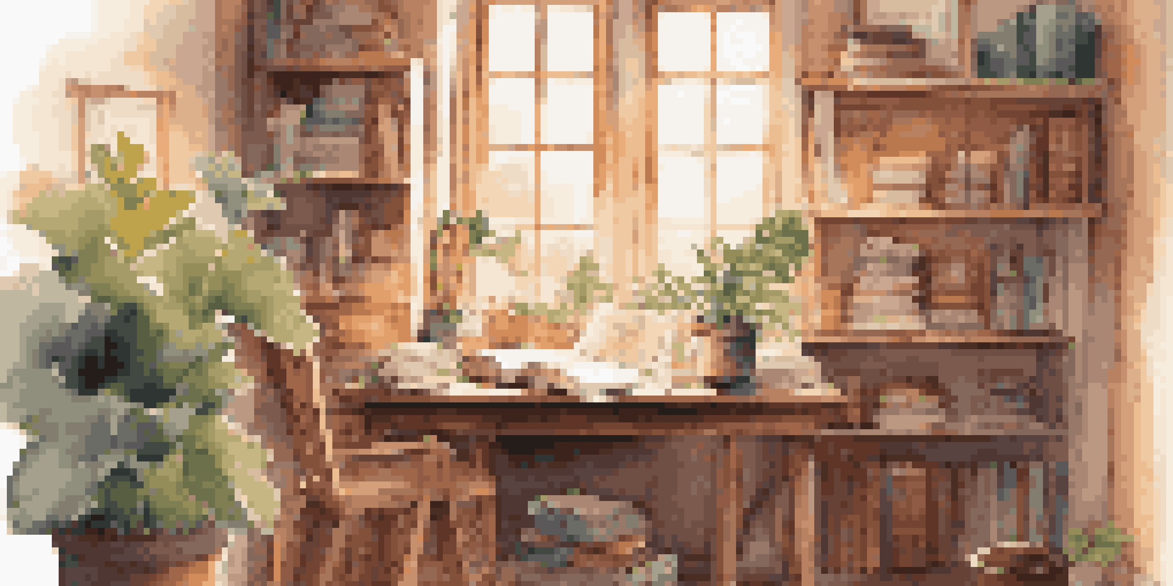 A student writing in a journal at a wooden desk in a cozy study room, with books around and sunlight coming through the window.