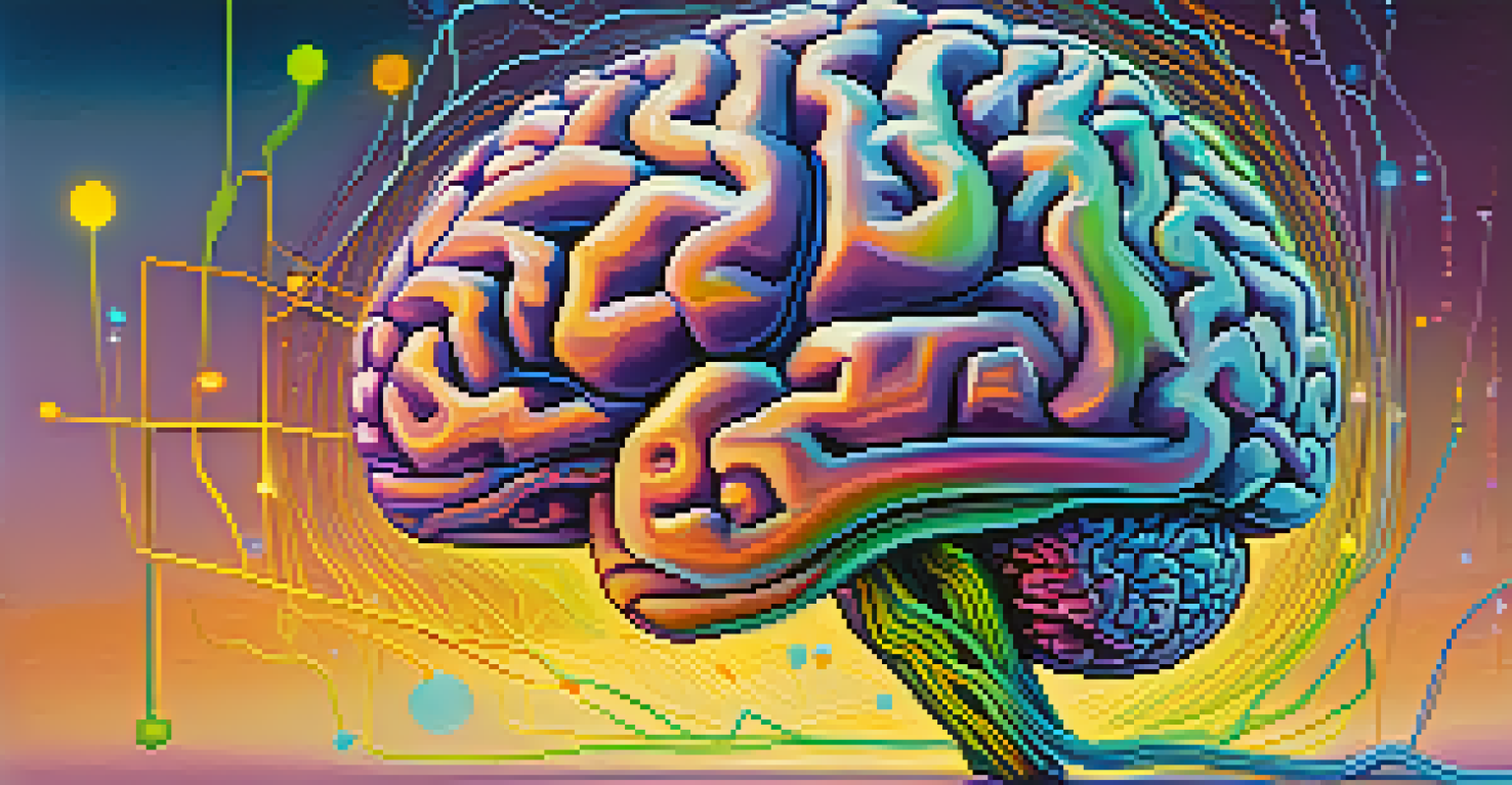 An abstract image of a brain with glowing neural pathways against a gradient background, representing resilience and growth.