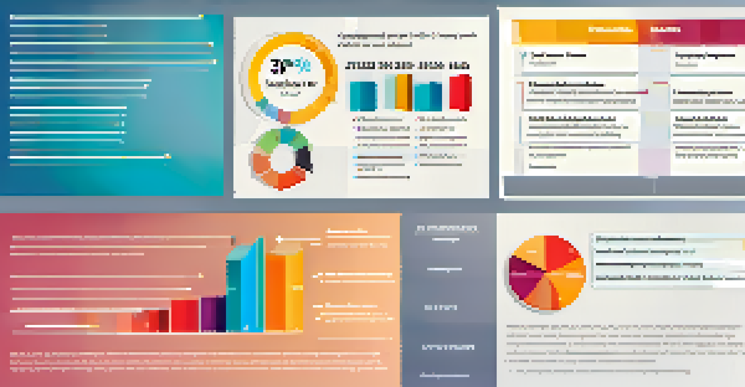 An infographic showcasing key metrics for evaluating learning outcomes with charts and educational icons.