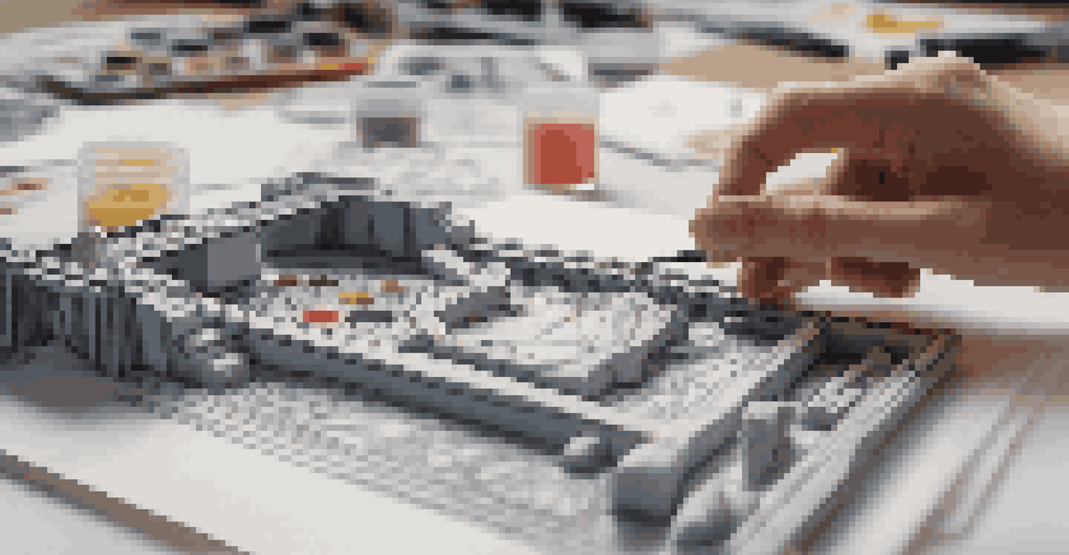 A student's hands operating a 3D printer, surrounded by sketches and tools, highlighting creativity in technology.