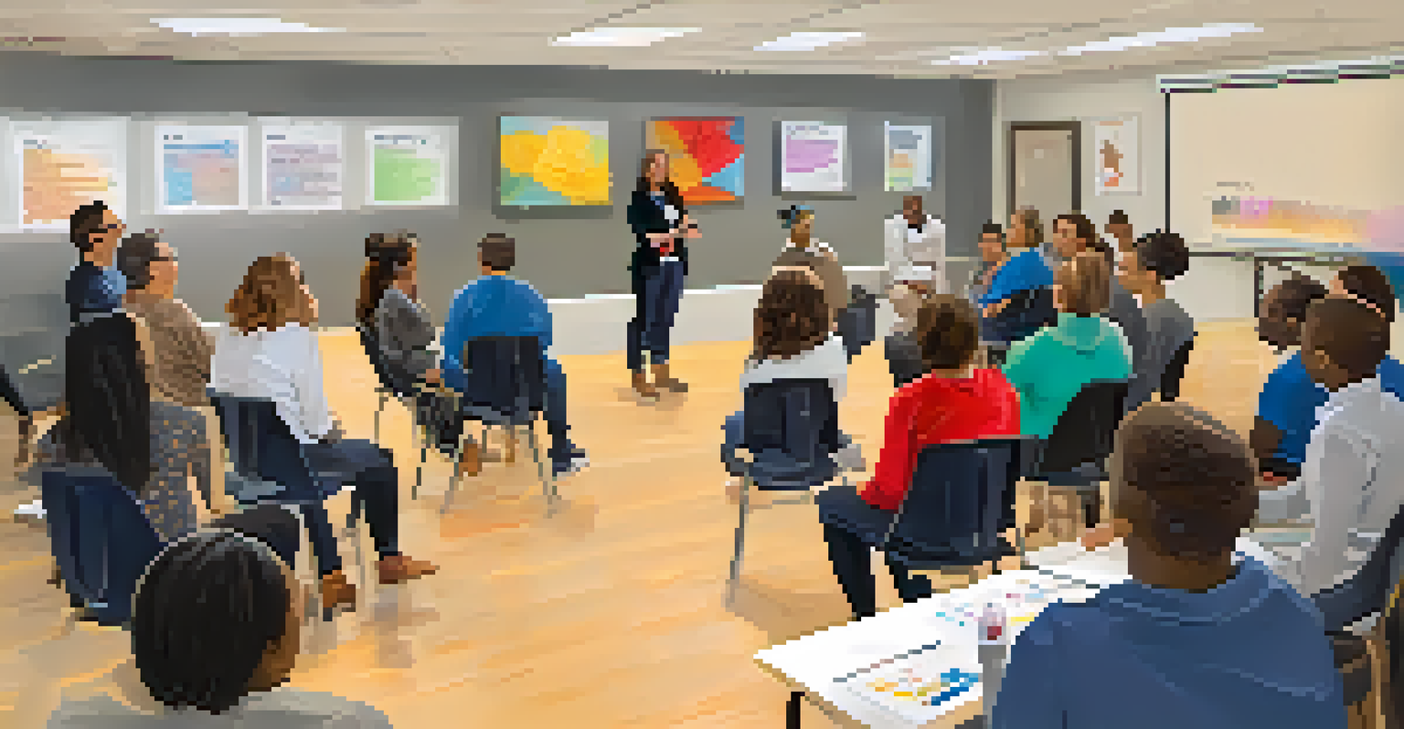 Educators participating in an emotional intelligence workshop, seated in a circle with a facilitator leading the discussion in a cozy room.