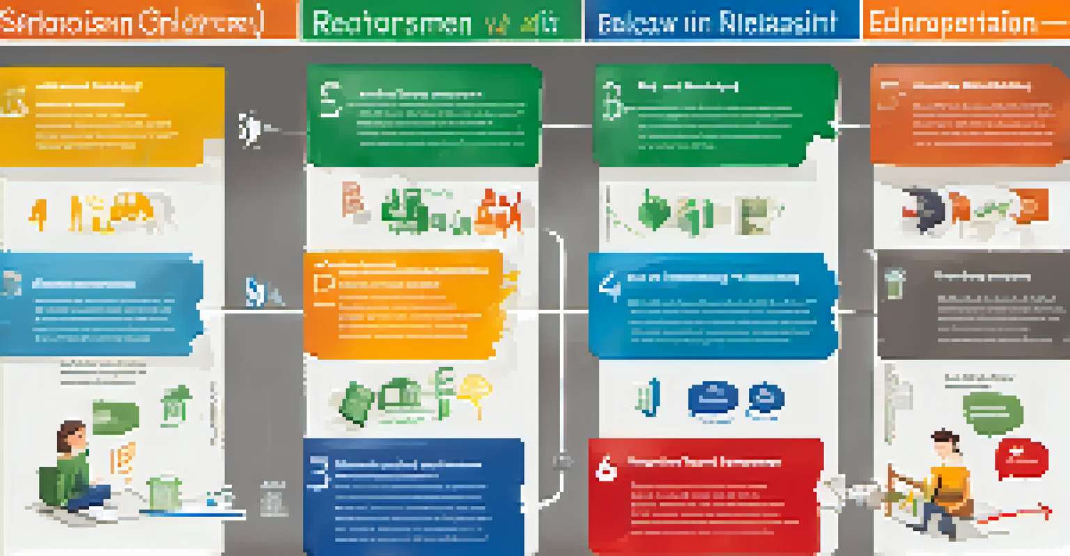 An infographic showing behaviorism principles in education, featuring icons and a colorful layout for easy understanding.