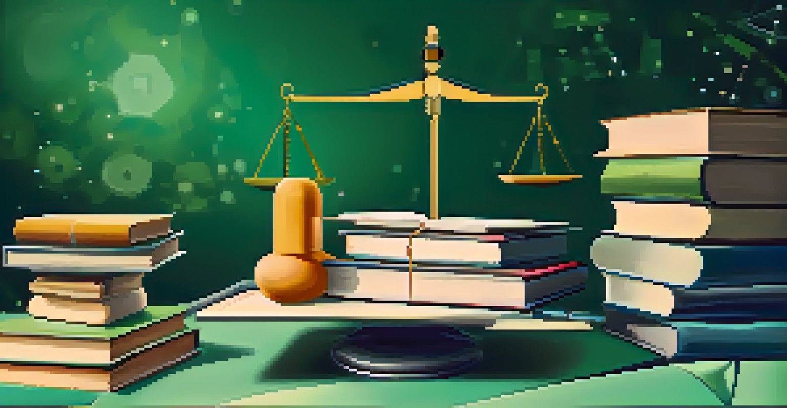 An abstract image symbolizing ethics in education with a balance scale and digital symbols representing data privacy and consent.