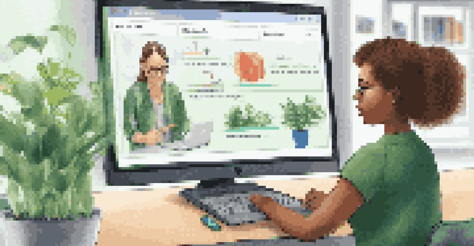 A teacher using a laptop to facilitate learning in a modern classroom filled with educational materials.