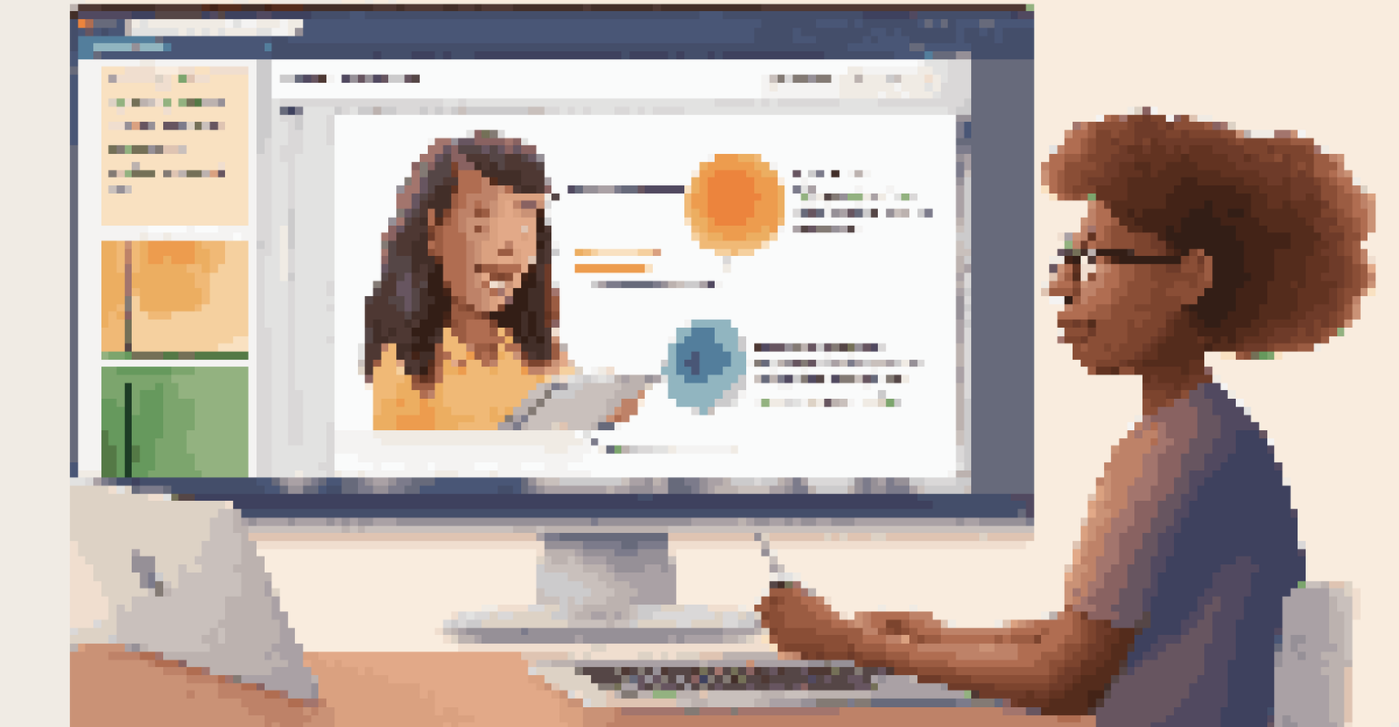 An educator giving feedback to a student in a digital learning environment, showcasing collaboration and support.