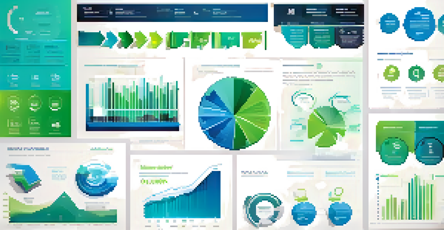 An engaging infographic that summarizes complex data using charts and icons in blue and green tones.
