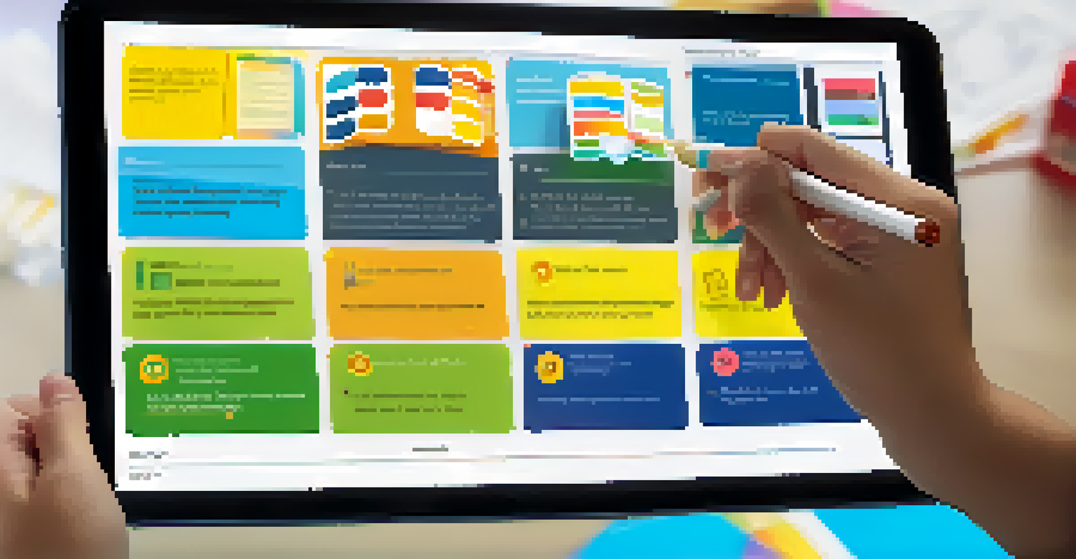 A student's hands interacting with a tablet, showcasing an engaging and interactive assessment tool.