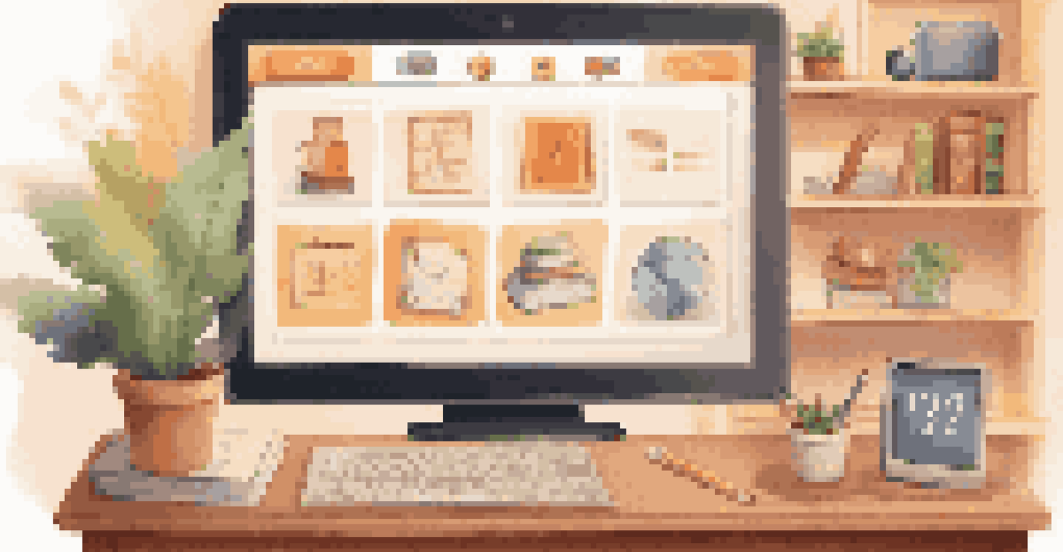 A tablet showing interactive quizzes and gamification elements in a cozy home office setting.