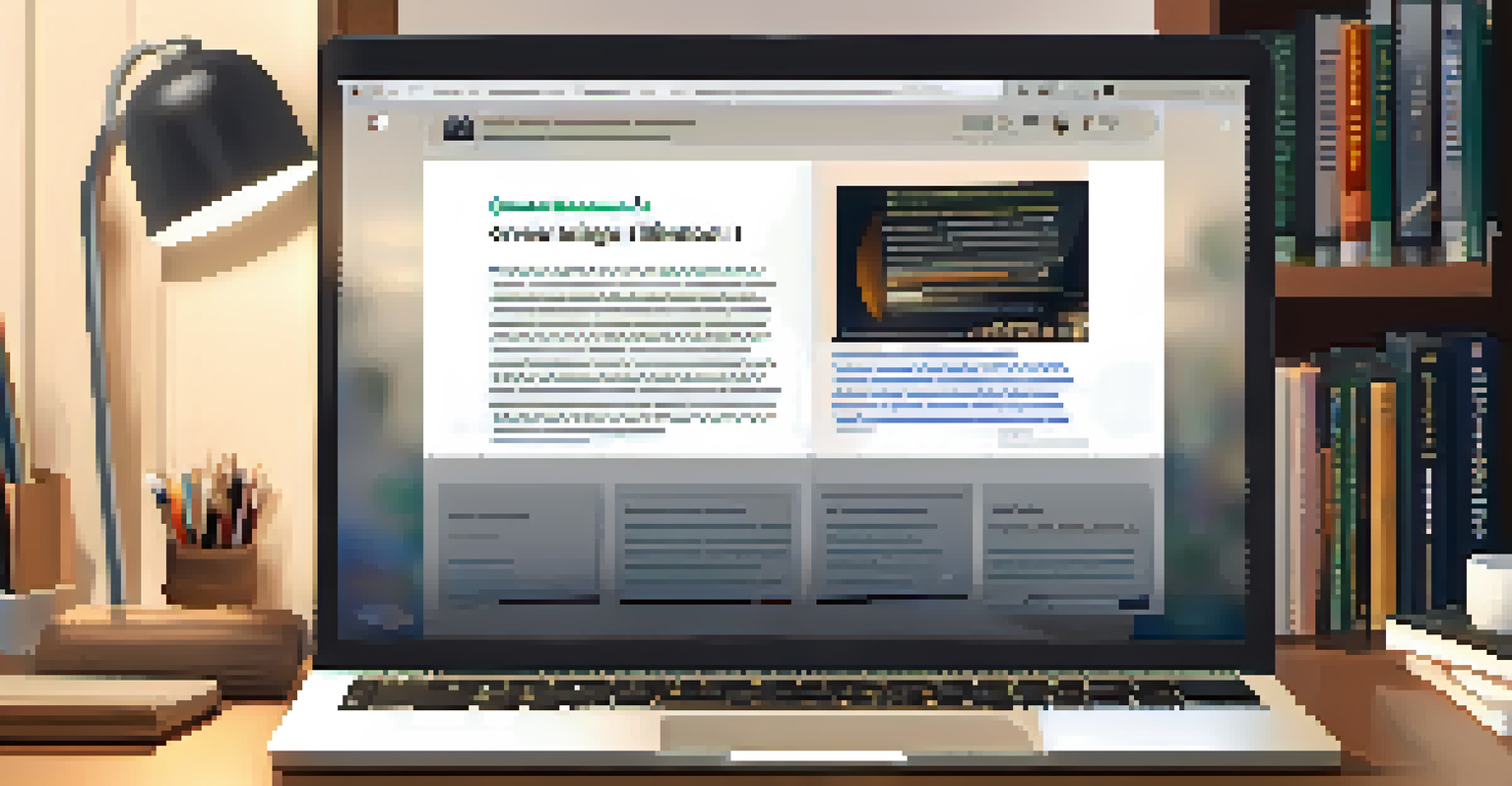 A laptop screen showing Creative Commons licensing information in a cozy workspace filled with books and educational materials.