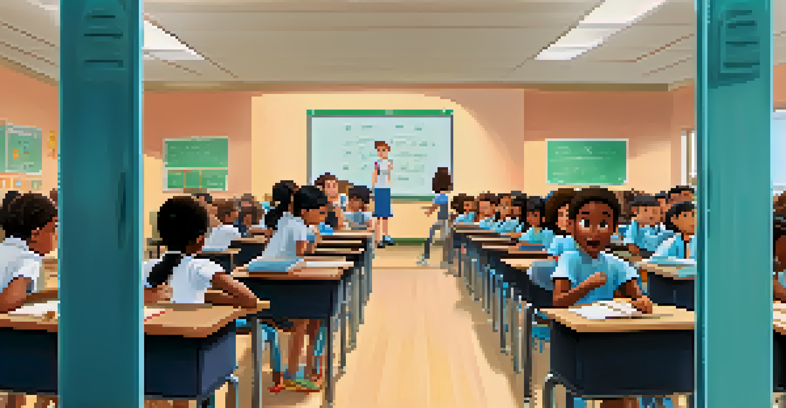 Students practicing a lockdown drill in a classroom, demonstrating calmness and cooperation under desks.