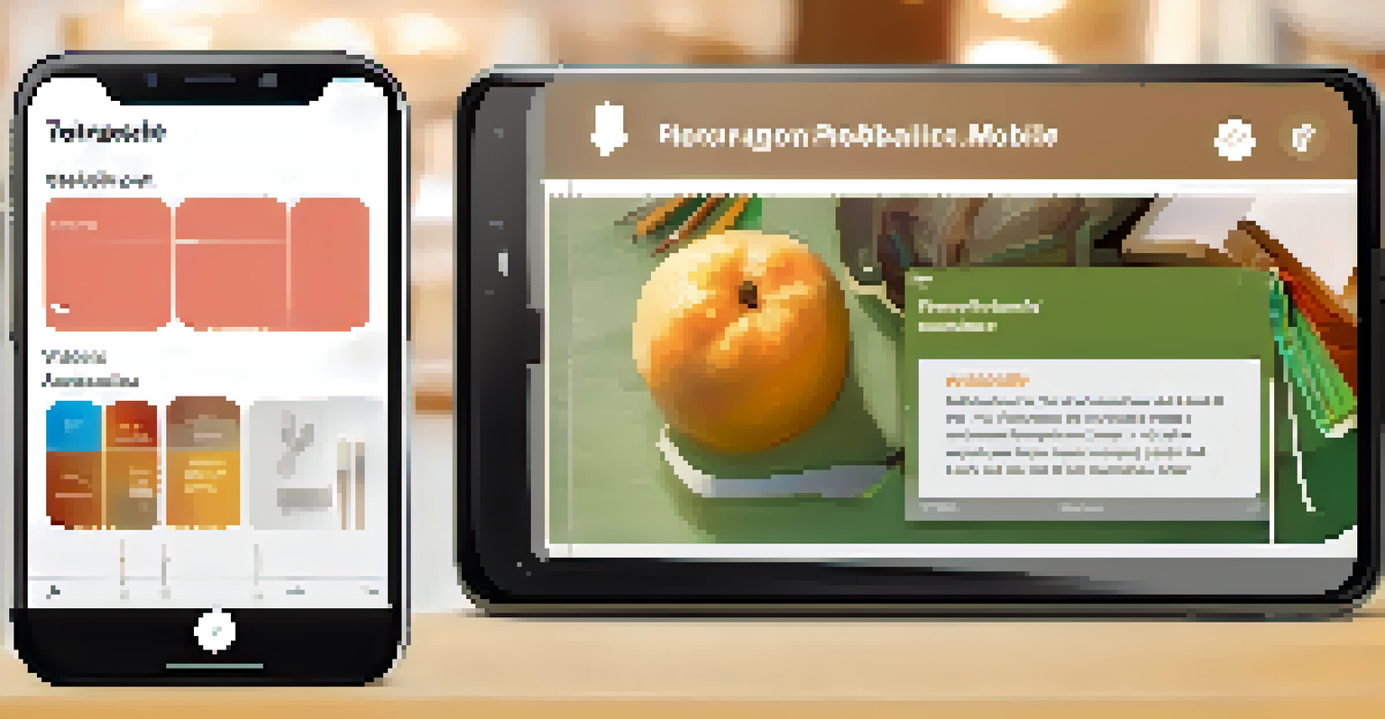 A smartphone displaying an educational app interface designed for students with disabilities, featuring interactive lessons and accessibility tools in a warm study setting.