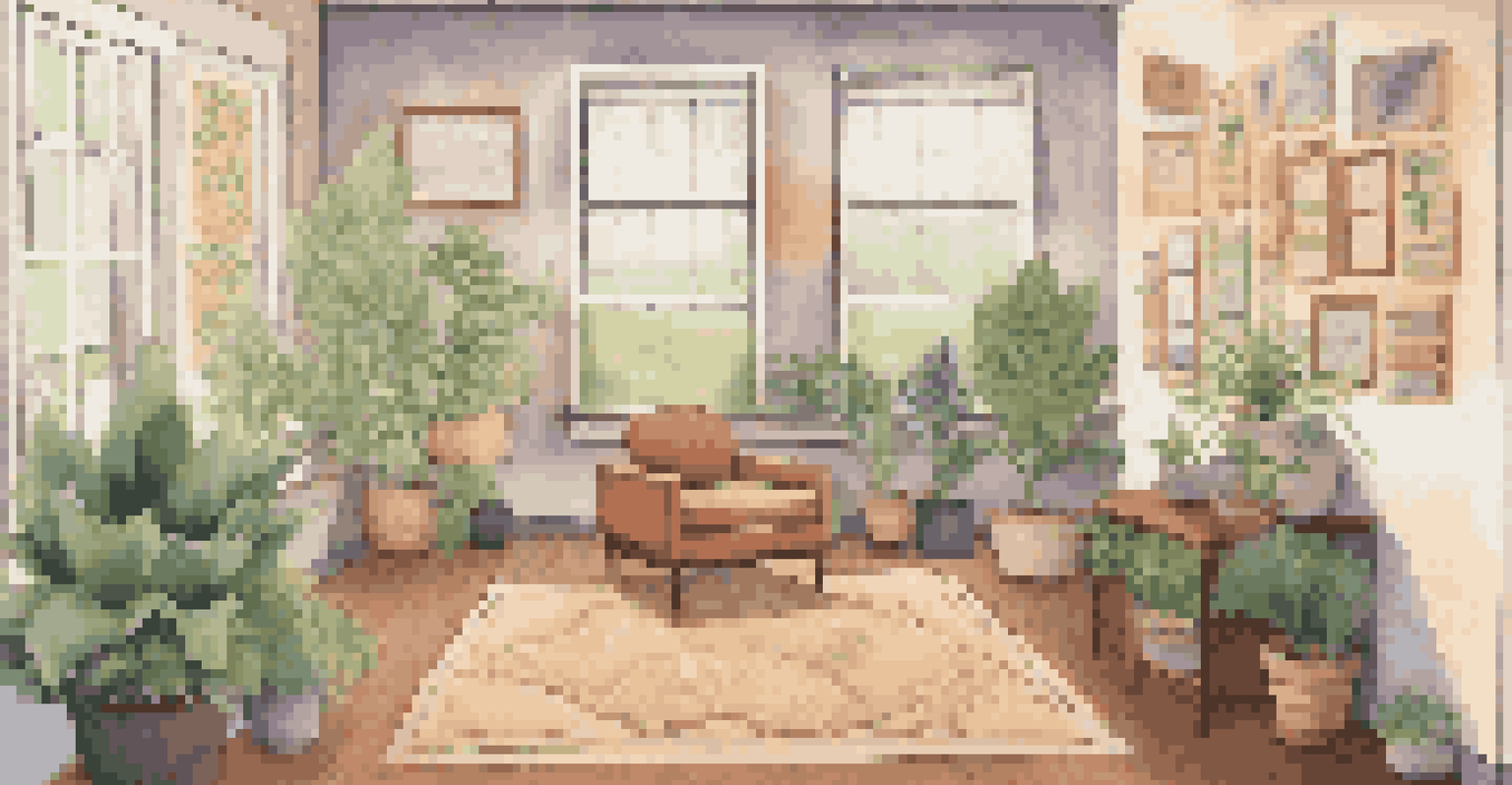 A school counselor's inviting office with comfortable furniture and a counselor listening to a student in a supportive environment.