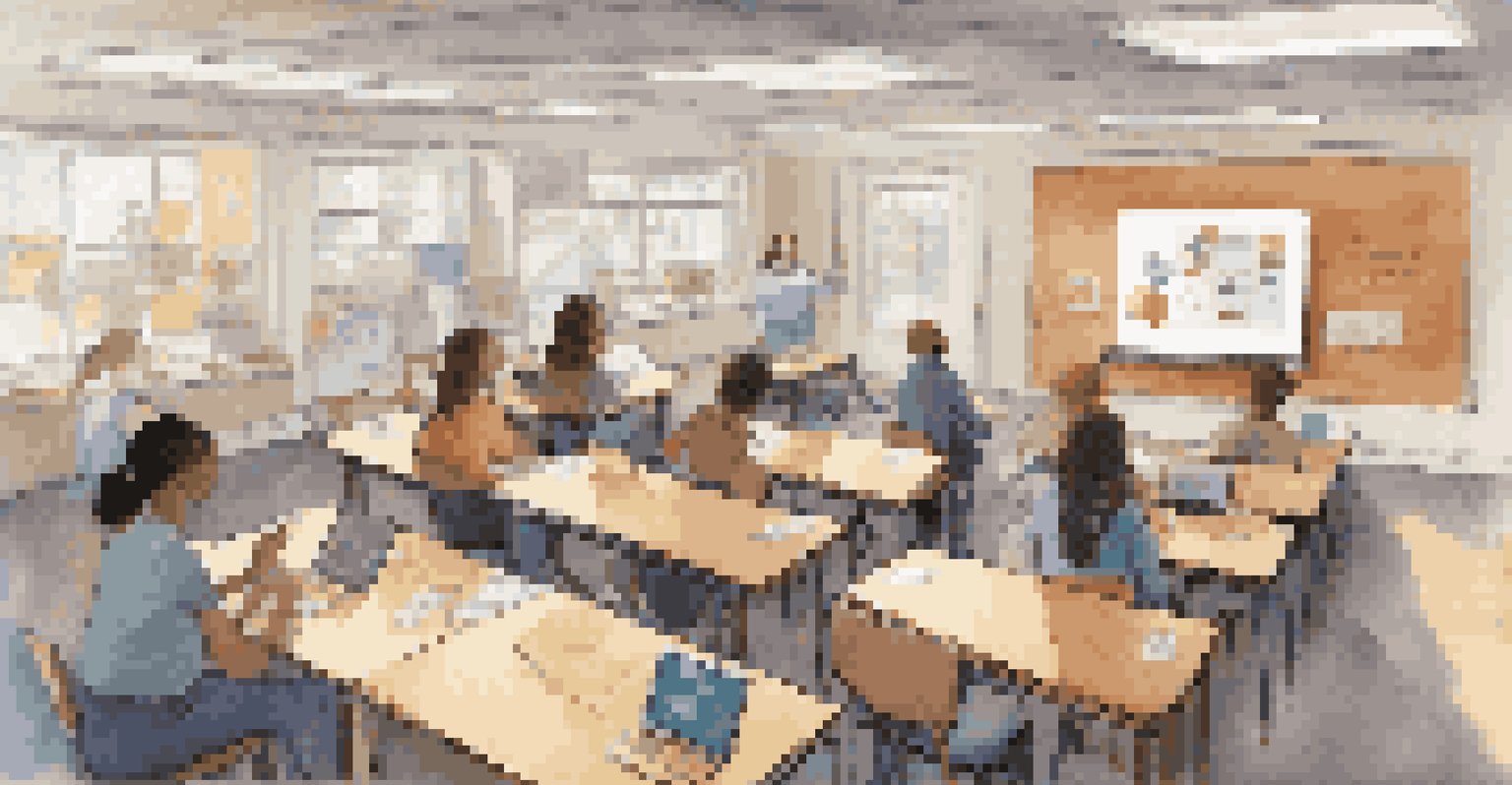 Teachers in a classroom setting attending a virtual workshop, showing engagement and collaboration.
