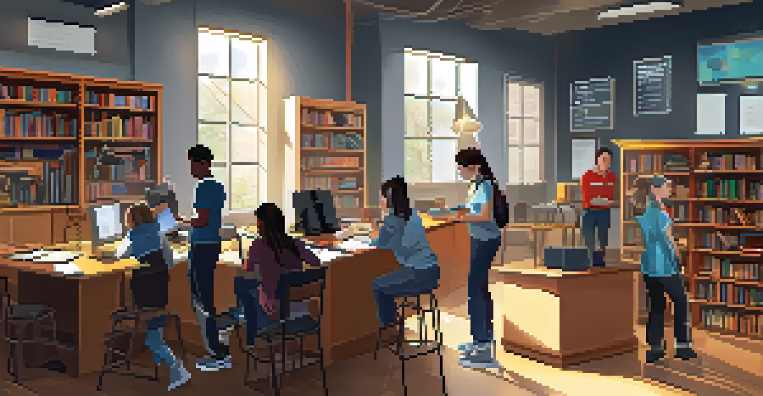 Students engaged in a digital escape room, solving research-related puzzles in a lively and interactive environment.