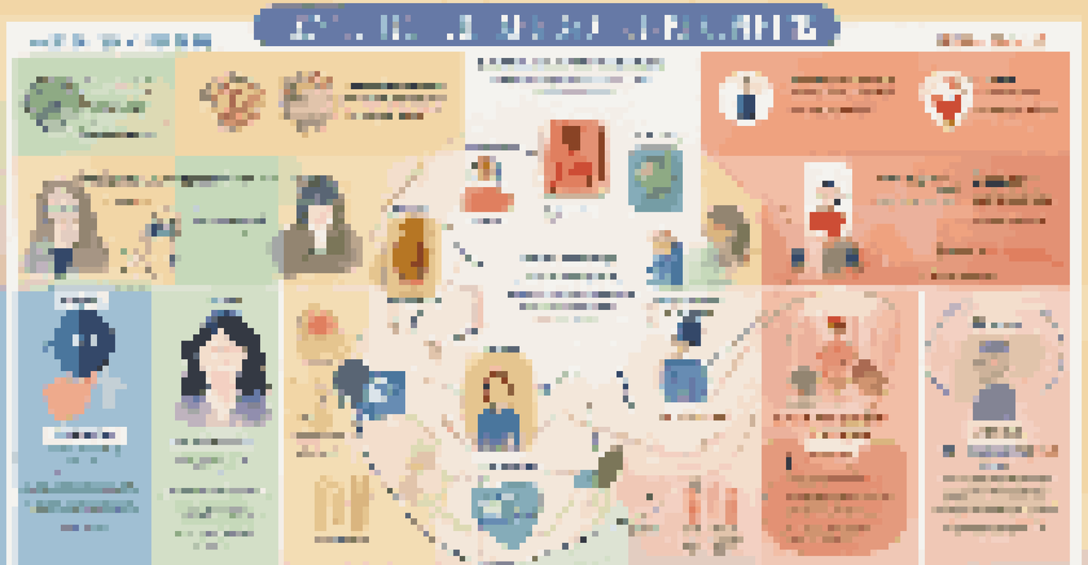 An infographic displaying principles of digital citizenship, with icons for kindness, privacy, and collaboration against a colorful background.