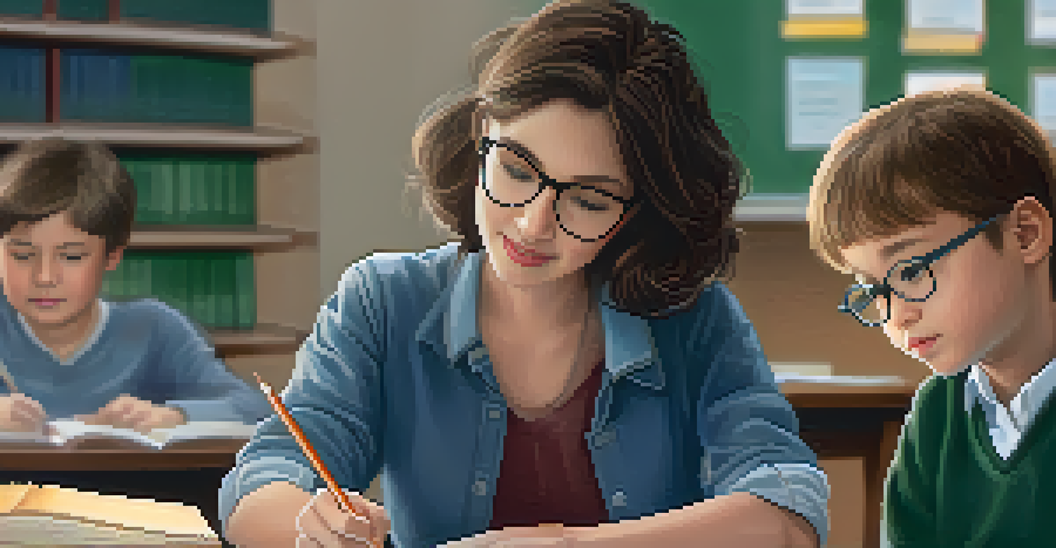 A teacher and student engaged in a heartfelt conversation, showcasing empathy and emotional intelligence in a learning environment.