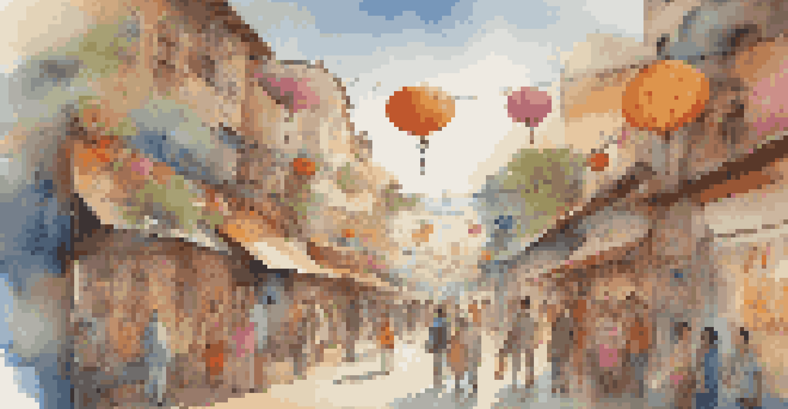 A digital canvas filled with colorful pages of personal stories, representing diverse cultures and experiences.