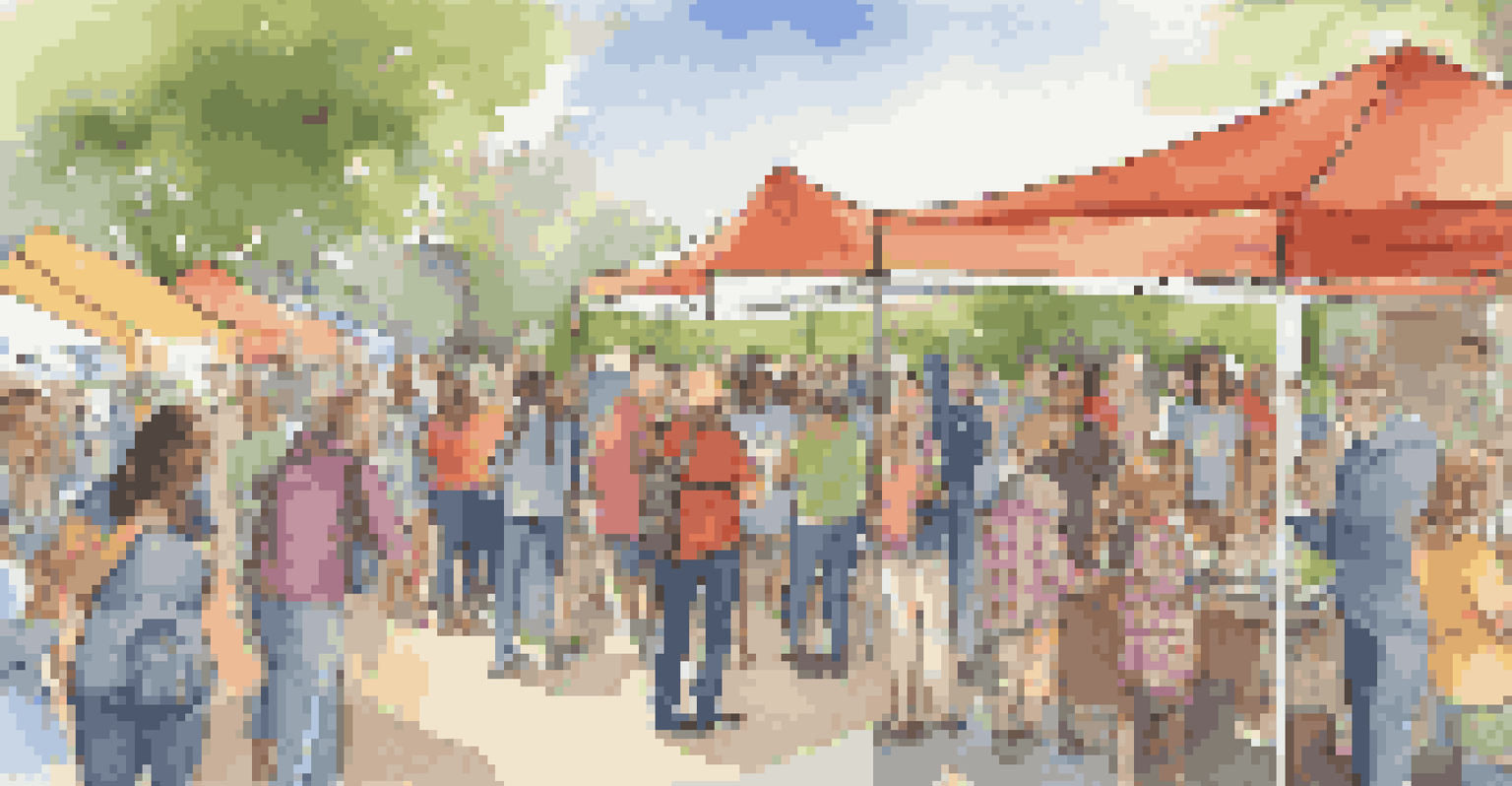 An outdoor community event featuring educators, students, and businesses sharing educational resources and innovations.
