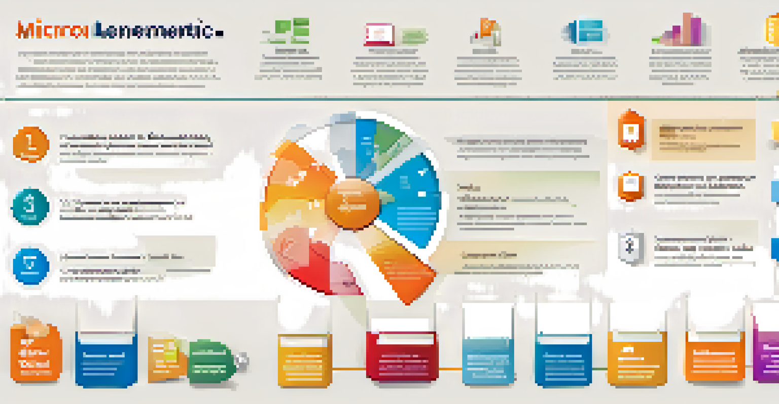 An infographic showing the benefits of microlearning with icons and text in bright colors.