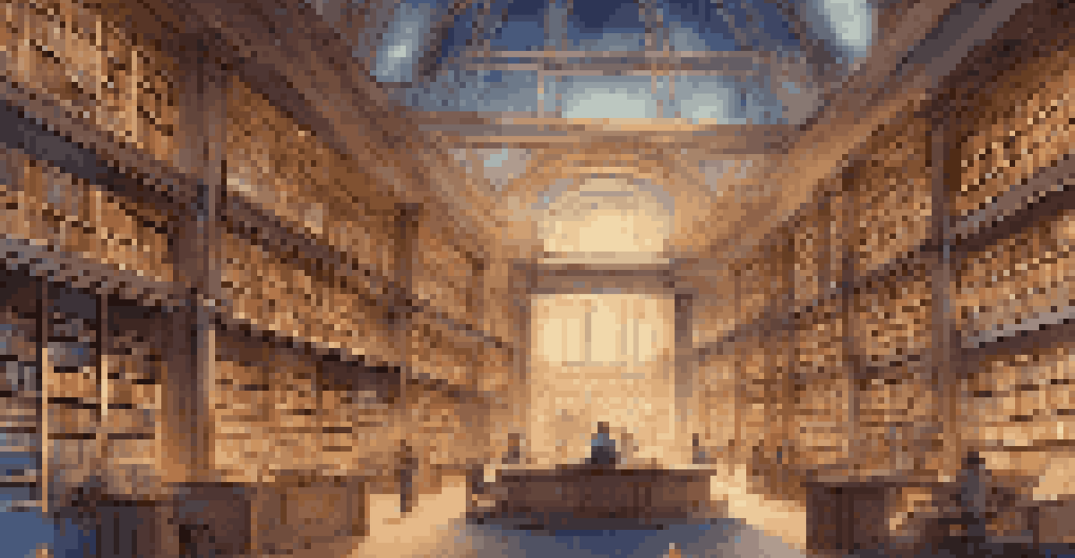 A futuristic digital library filled with glowing resources and interactive learning tools.