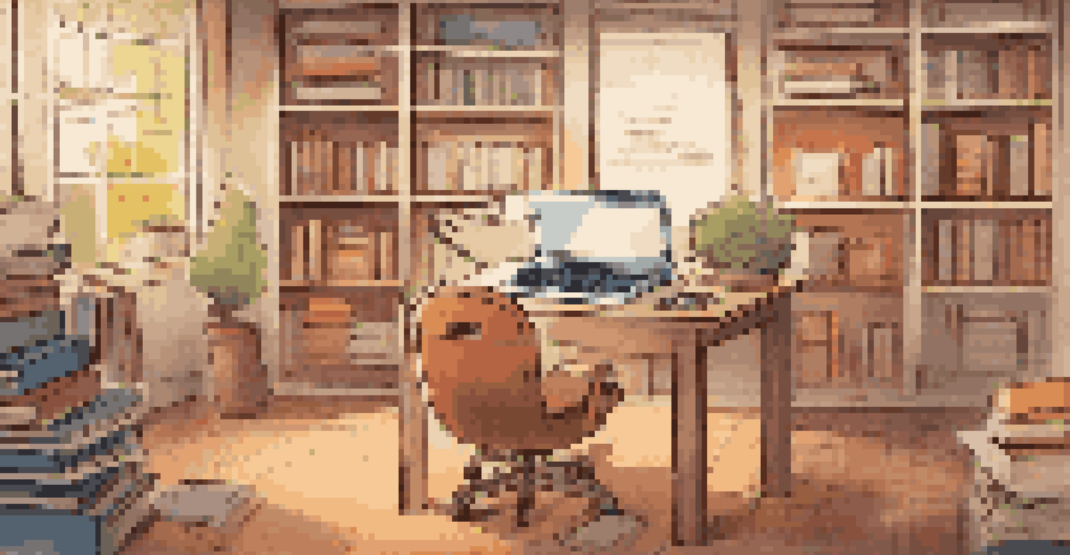 A tablet with interactive educational content surrounded by books and study materials in a cozy study area.