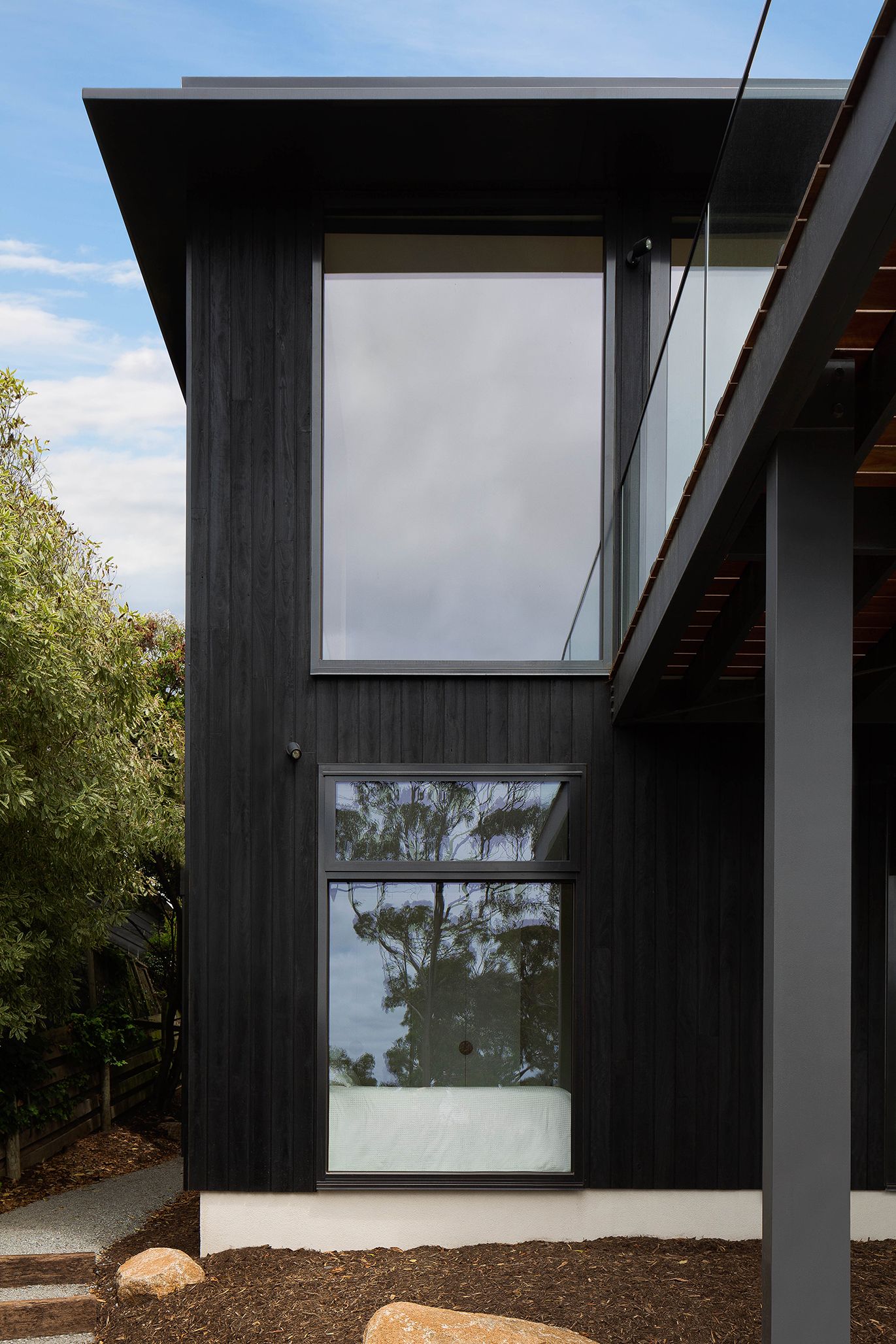 image of Lorne Beach House - charred timber facade 