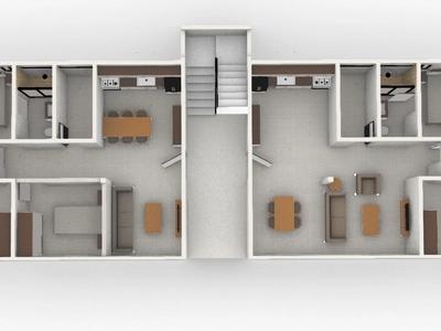 Distribución departamentos Los Cerezos planta 3D