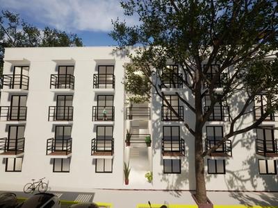 Render fachada Los Cerezos con áreas verdes