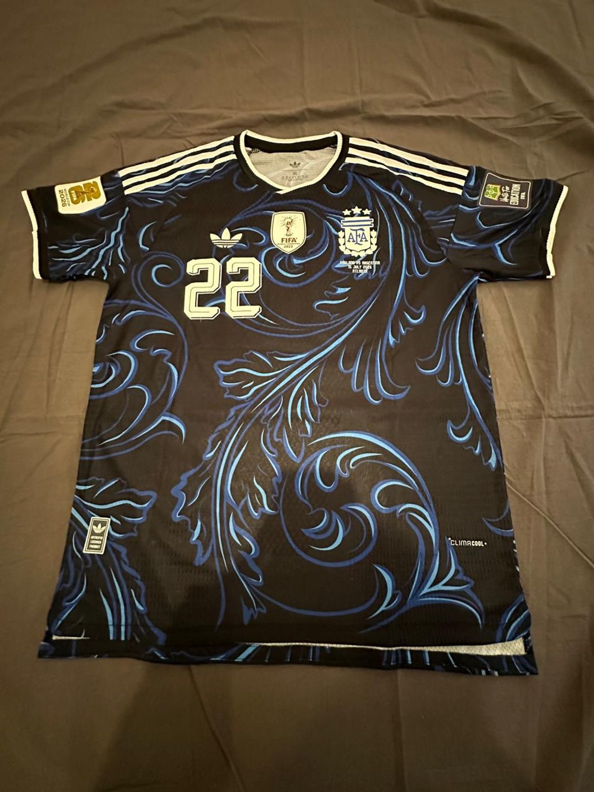 Camiseta Argentina Suplente 2026, frente completo.