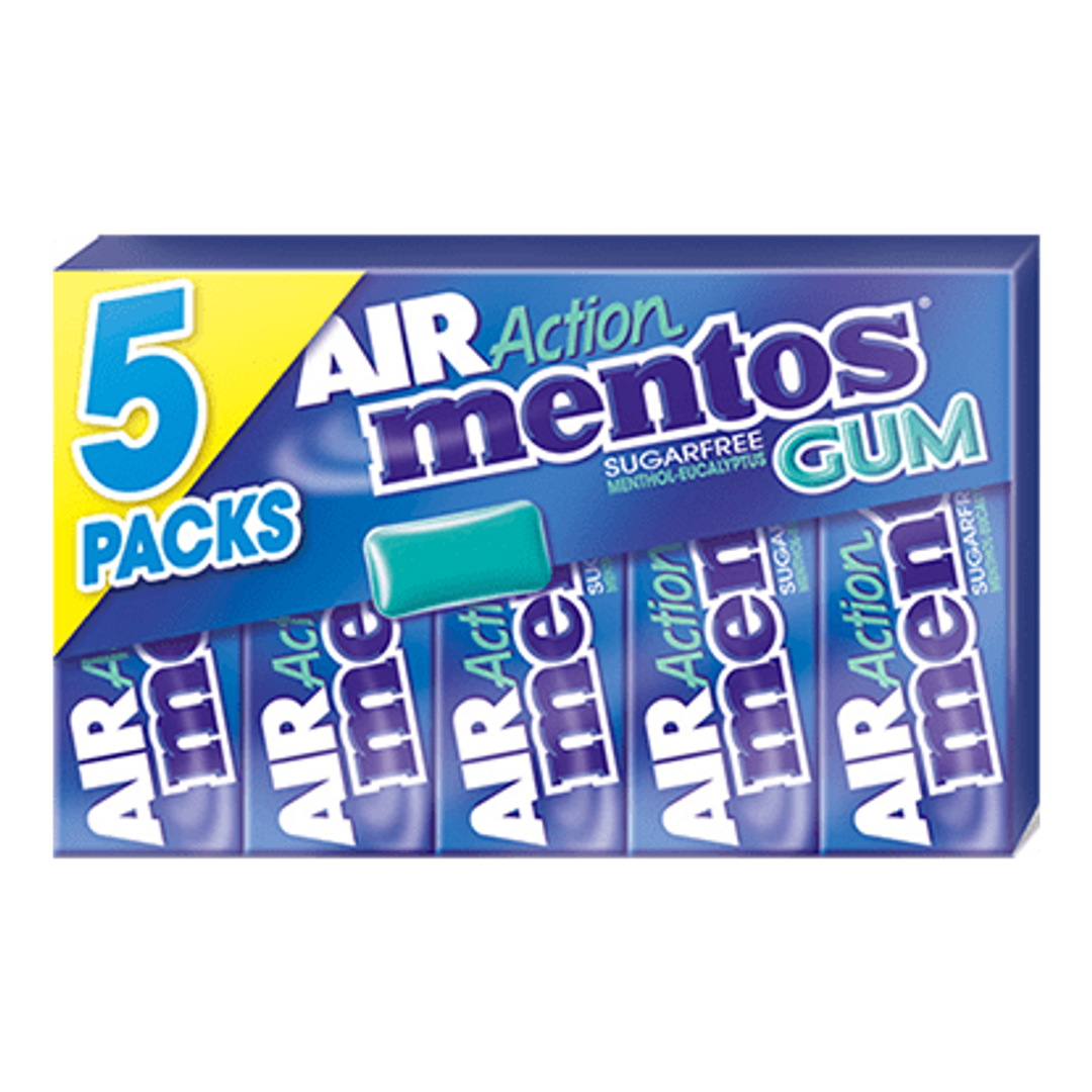 Mentos Gum Air Action Menthol-Eucalyptus 5-pak