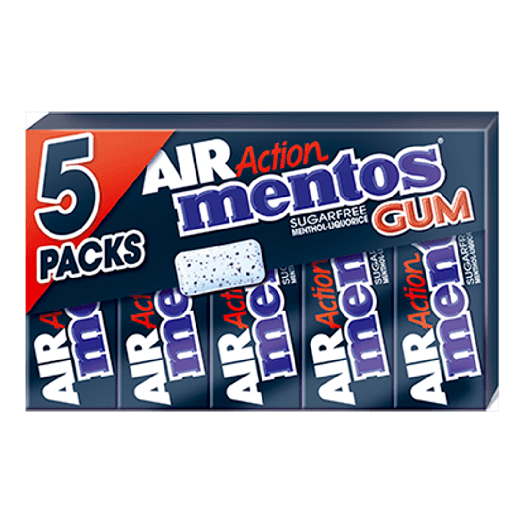 Mentos Gum Air Action - Menthol Liquorice - 5-pak