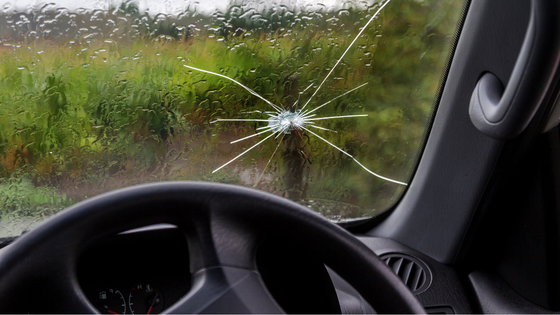 Cracked windscreen