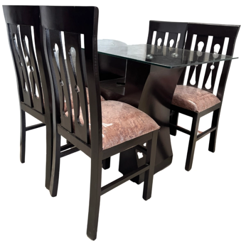 COMEDOR 4 SILLAS VIDRIO MESA M SILLA SIMPLE 120 X 80