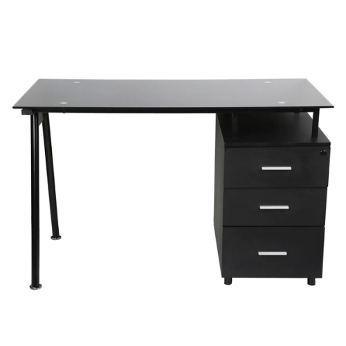 Escritorio Negro de Vidrio Tripoli