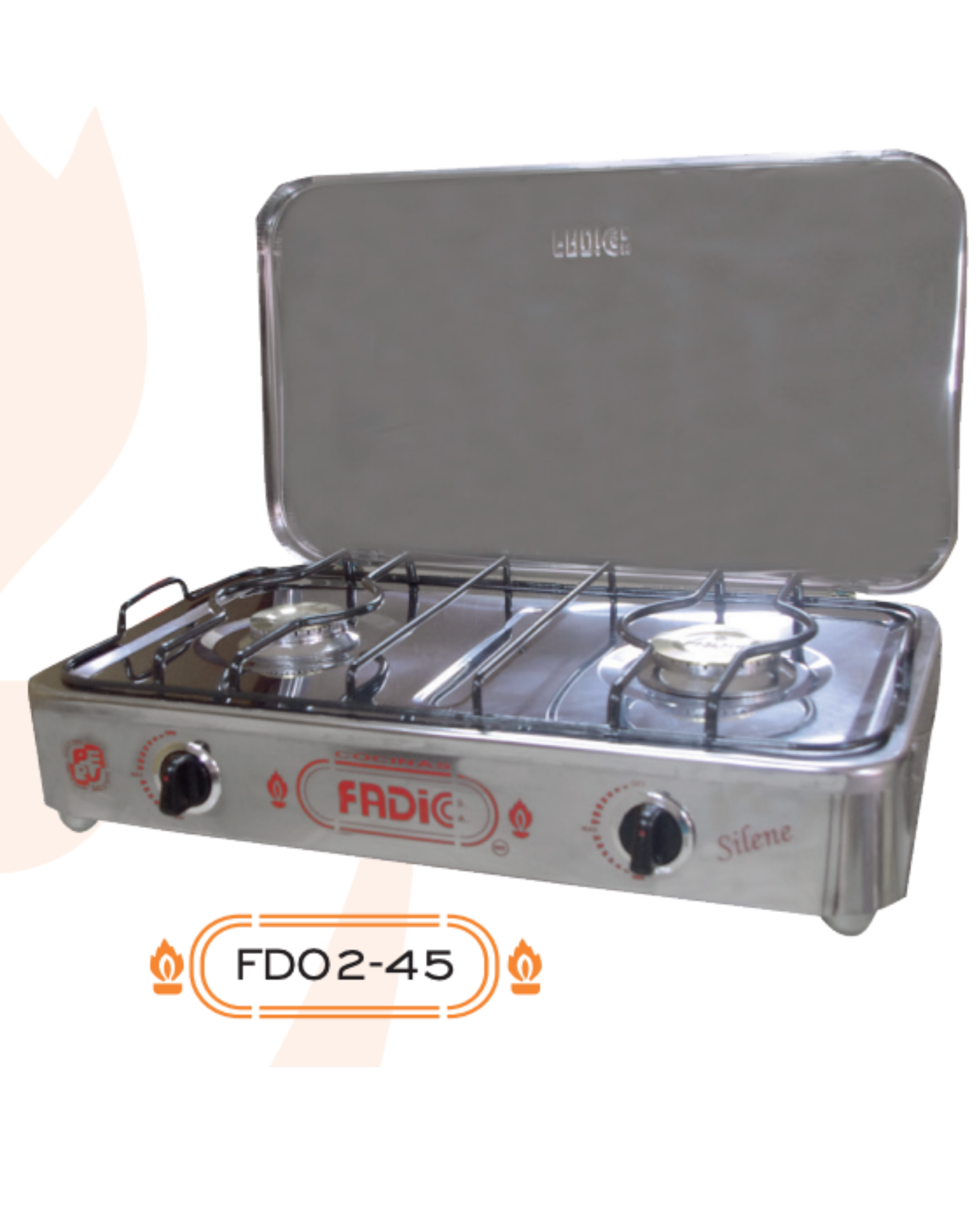 COCINA MESA SILENE 2H TAPA ACERO FD02-45 FADIC