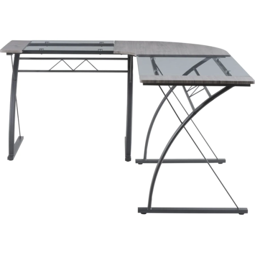 ESCRITORIO VIDRIO METAL EN L 170 X 150 LYON
