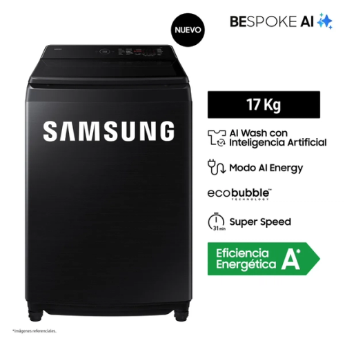 LAVADORA SAMSUMG 17 KG NEGRO WA80F17S8BPE
