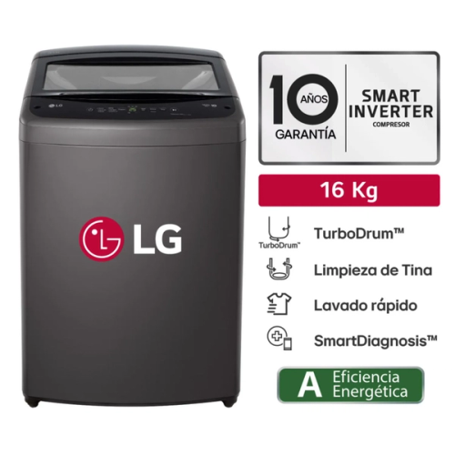 LAVADORA LG 16 KG NEGRO WT16BVTB