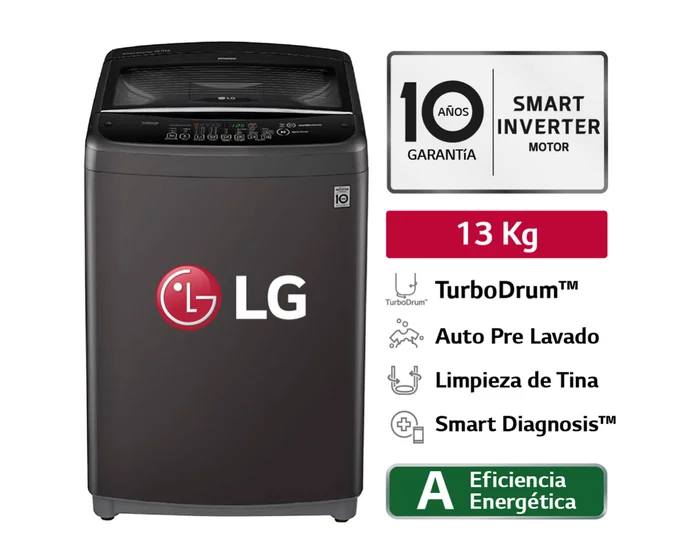LAVADORA LG 13 KG NEGRO WT13OBSB