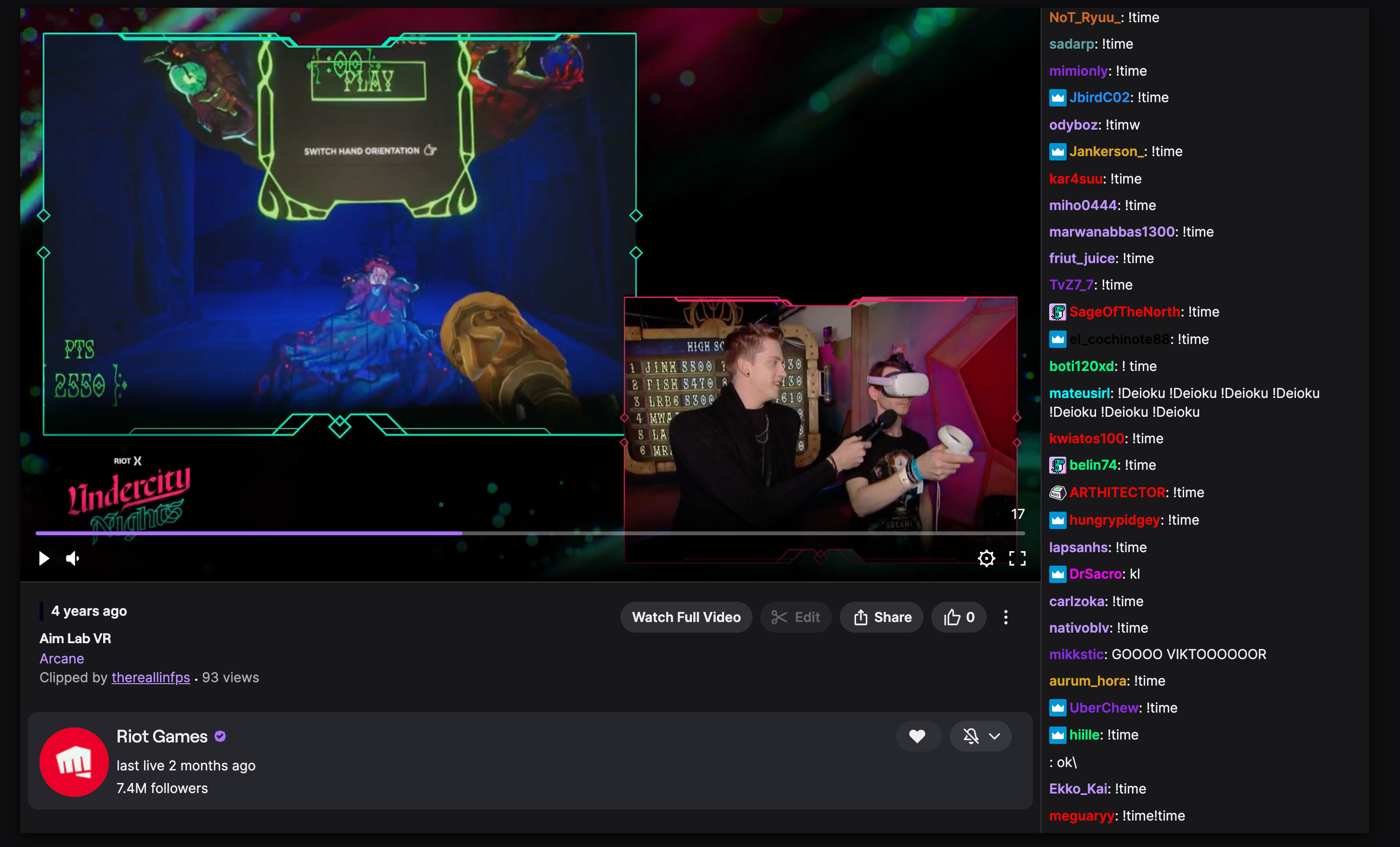 Riot Games' Arcane Undercity Nights - Leaderboard for Aimlabs VR Screenshot 2