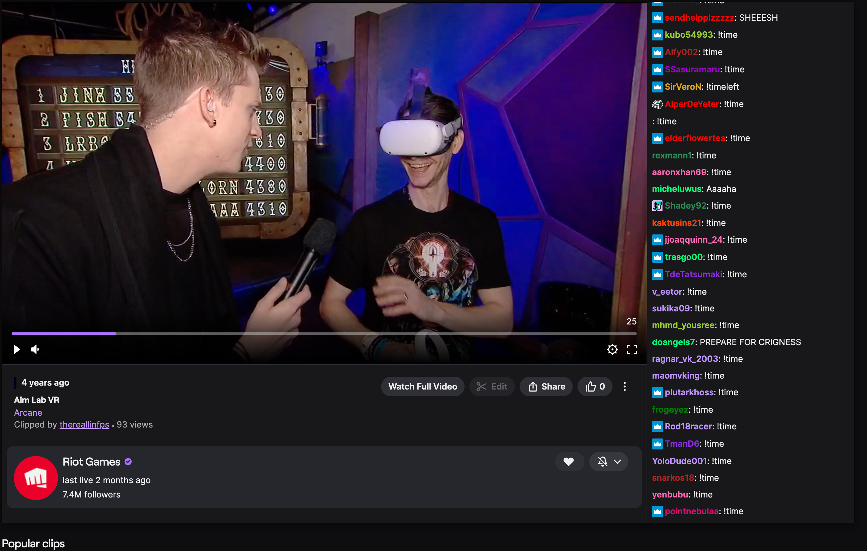 Riot Games' Arcane Undercity Nights - Leaderboard for Aimlabs VR Screenshot 1